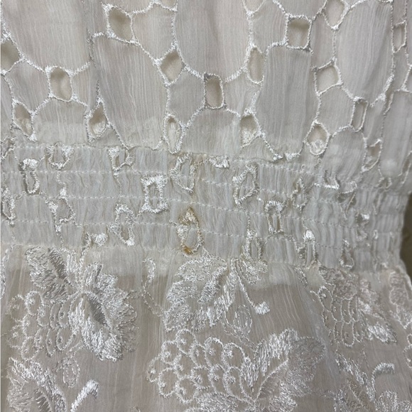 SUNDANCE CATALOG Embroidered Lace FRILL
SEEKER Silk Blouse Sz Medium Boho Eyelet - Picture 7 of 7